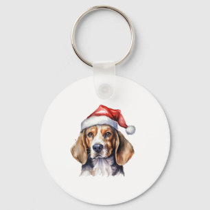Beagle jul-Hund Nyckelring