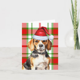 Beagle jul Hund Red Grönt Play jul Helgkort