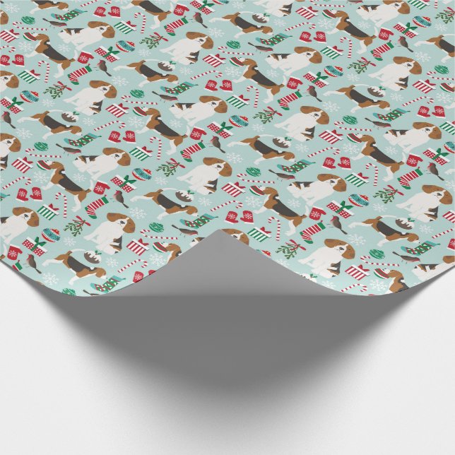 Beagle jul Hund Wrapping Papprare Presentpapper (Hörn)