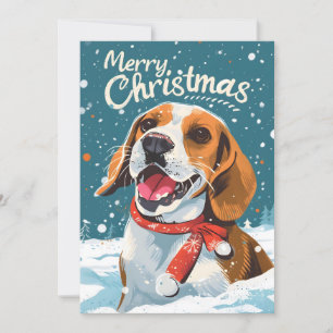 Beagle-jul Julkort