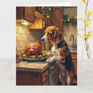 Beagle jul köksdisk sniffer kort
