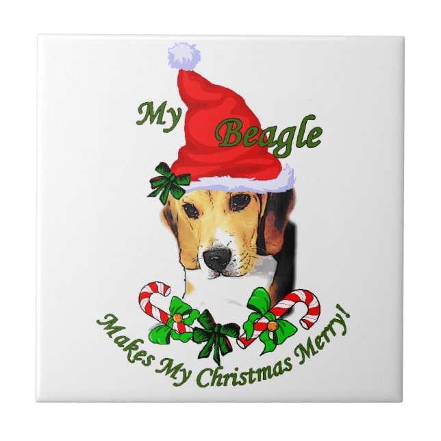 Beagle jul Merry Kakelplatta (Framsidan)