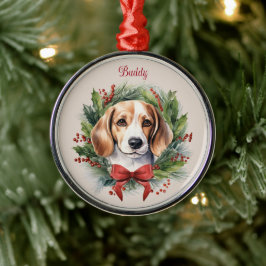 Beagle jul minnesmärke hundras julgransprydnad metall