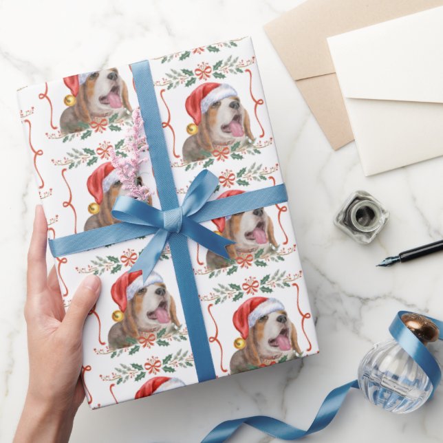 Beagle jul Mönster Wrapping Papper Hund Presentpapper (Gifting)