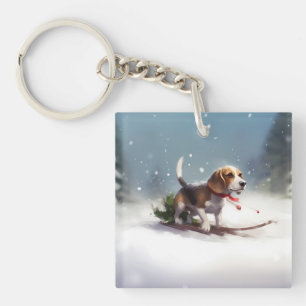 Beagle jul snö vinter