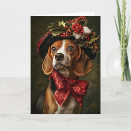 Beagle jul viktoriansk hund helgkort