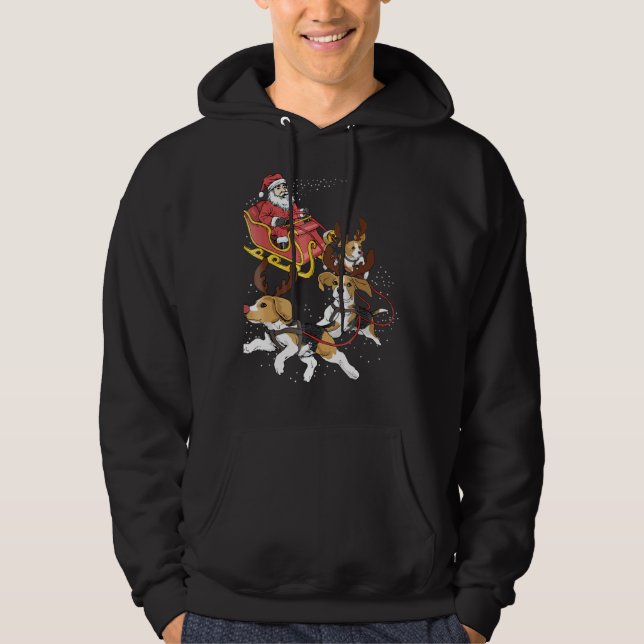 Beagle-julafton för Cute Hund Hoodie (Framsida)