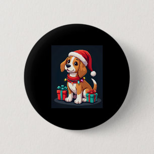 Beagle Julafton Lighting Santa Beagle Hund jul Ta Knapp