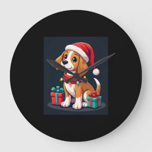 Beagle Julafton Lighting Santa Beagle Hund jul Ta Stor Klocka