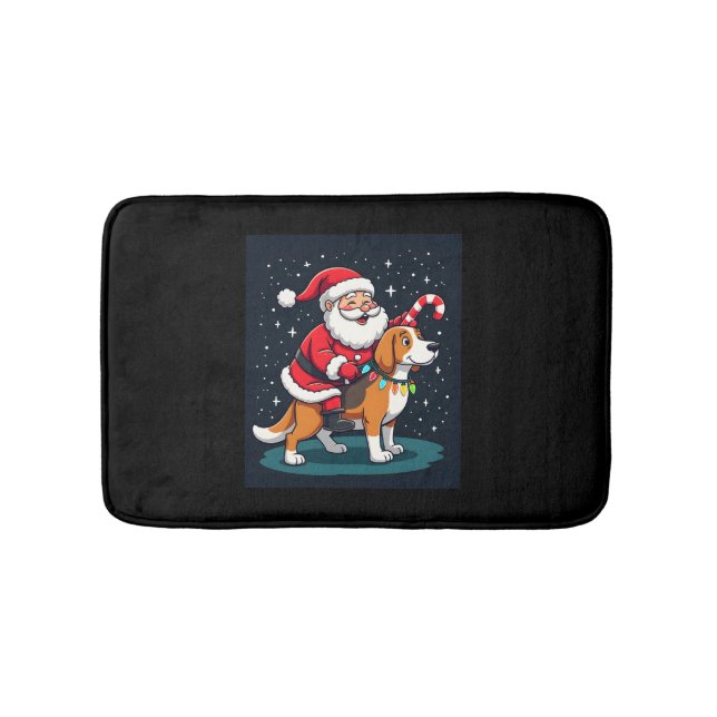 Beagle Julafton Lighting Santa Riding Beagle Hund  Badrumsmatta (Framsidan)