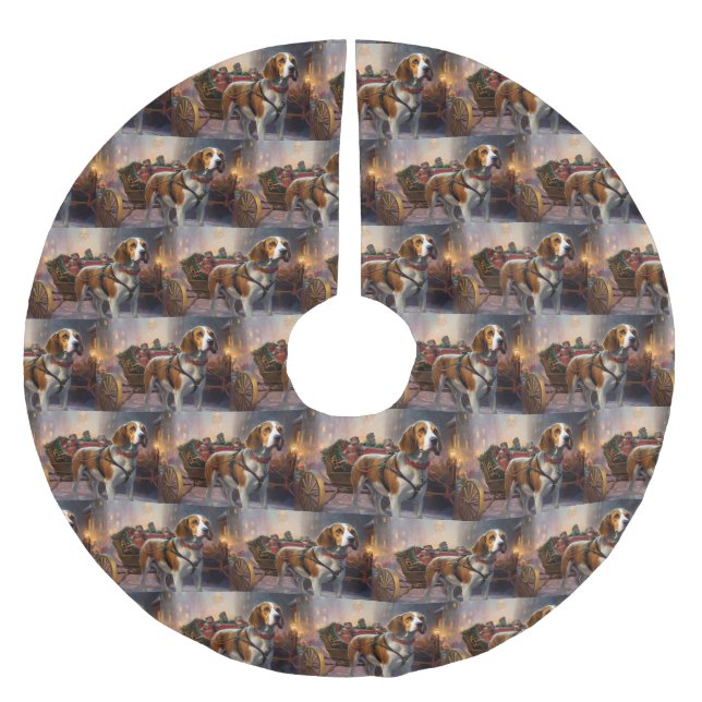 Beagle Julfestlig Säsong Julgransmatta Borstad Polyester (Framsidan)