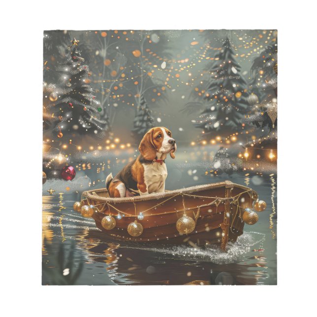 Beagle Julfirande resa Anteckningsblock (Framsida)