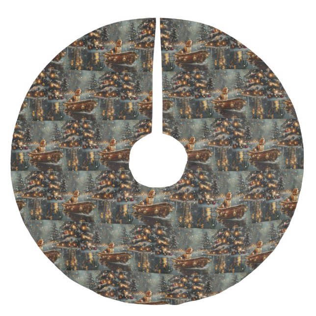 Beagle Julfirande resa Julgransmatta Borstad Polyester (Framsidan)