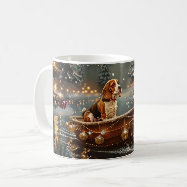 Beagle Julfirande resa Kaffemugg (Framsida vänster)