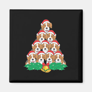 Beagle Julgran Beagle Hund älskare Helgdagar Magnet
