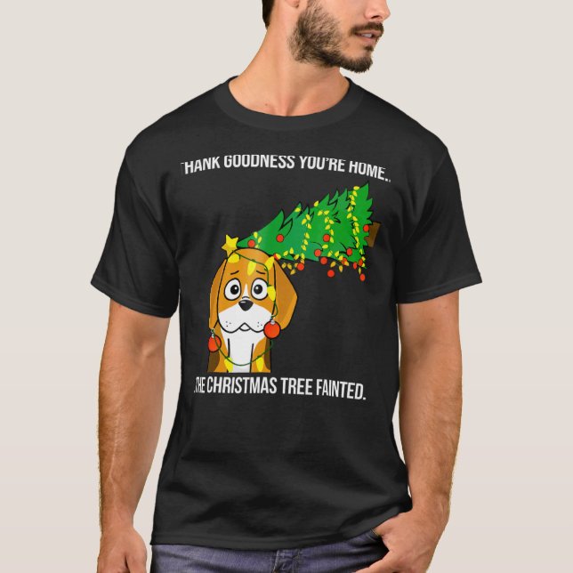 Beagle Julgran Fayed Hund T Shirt (Framsida)