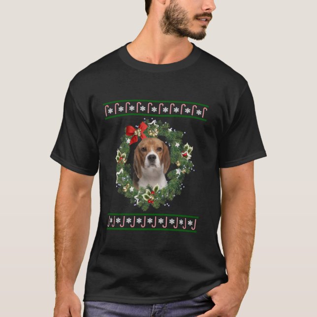 Beagle Julgran Hund Santa Julafton Tee Pajamas L. (Framsida)