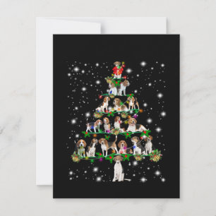 Beagle Julgran som täcks av lampan Tack Kort