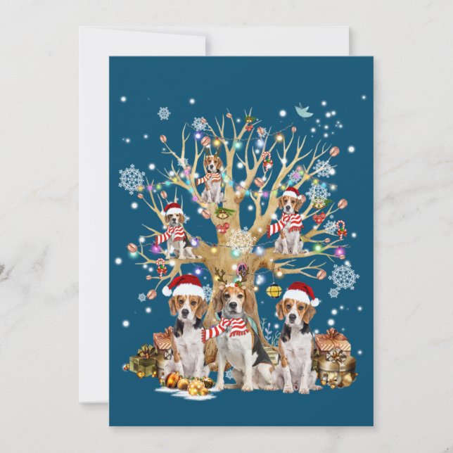 Beagle julgransprydnad för hundälskare inbjudningar (Framsida)