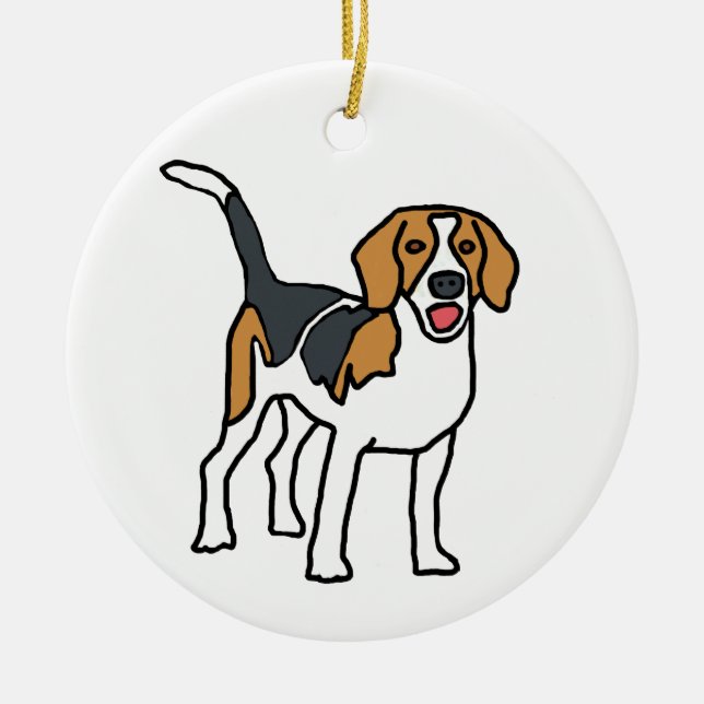 Beagle Julgransprydnad Keramik (Framsidan)