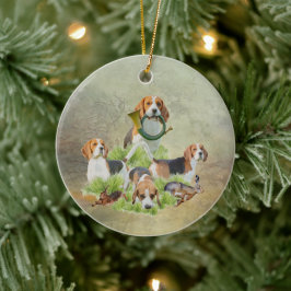 Beagle Julgransprydnad Keramik