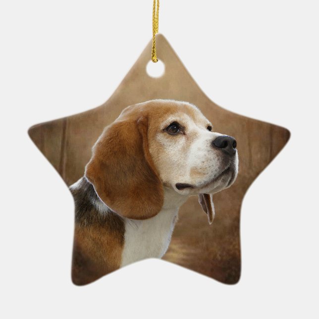Beagle Julgransprydnad Keramik (Framsidan)