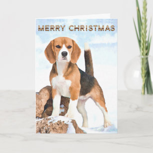 Beagle julhälsningskort helgkort