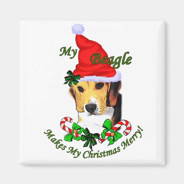 Beagle-julklappar Magnet (Framsidan)