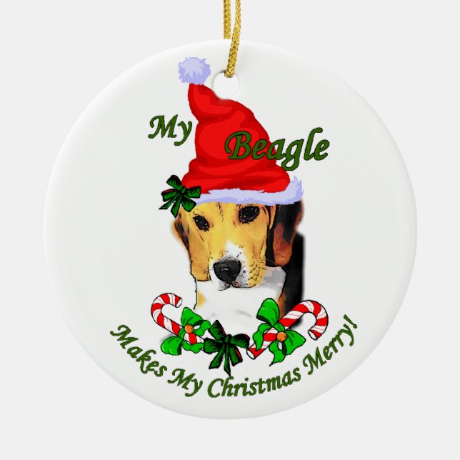Beagle-julklappar Ornament (Framsidan)