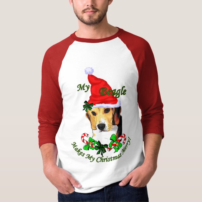 Beagle-julklappar T-shirt (Framsida)