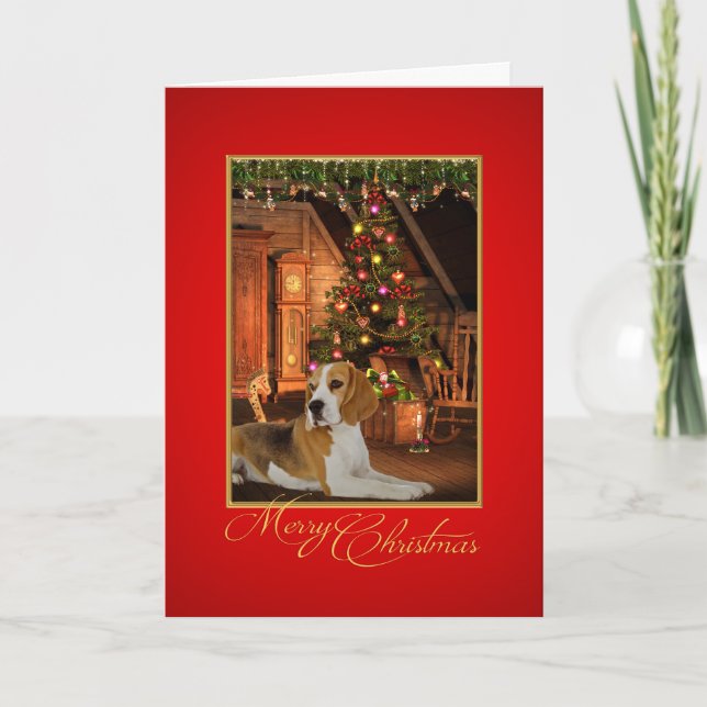 Beagle-julkort Helgkort (Framsida)