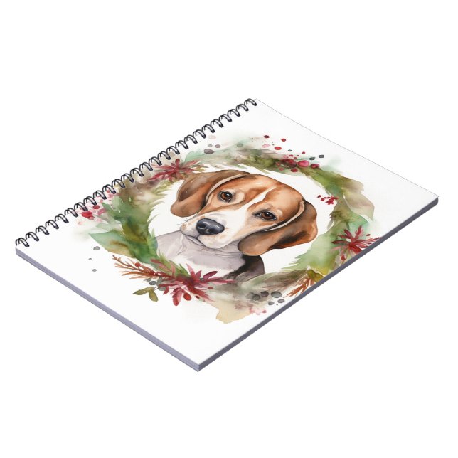 Beagle julkrans Festiv valp Anteckningsbok (Vänstra Sidan)