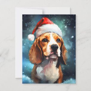 Beagle Julpenseln målar grafik Julkort