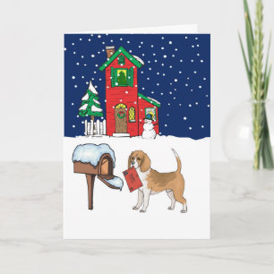 Beagle-julpost Helgkort