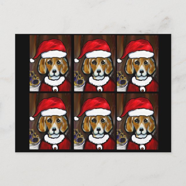 BEAGLE JULTOMTE HELG VYKORT (Framsida)