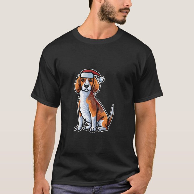 Beagle Jultomten Hat God jul Hund X Mas D T Shirt (Framsida)