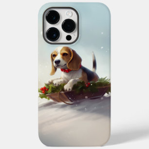 Beagle-julvintern snö