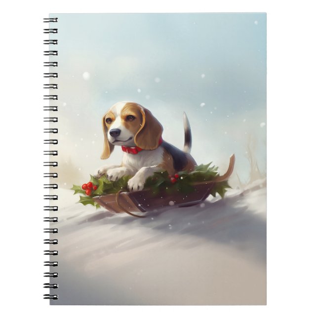 Beagle-julvintern snö anteckningsbok (Framsidan)