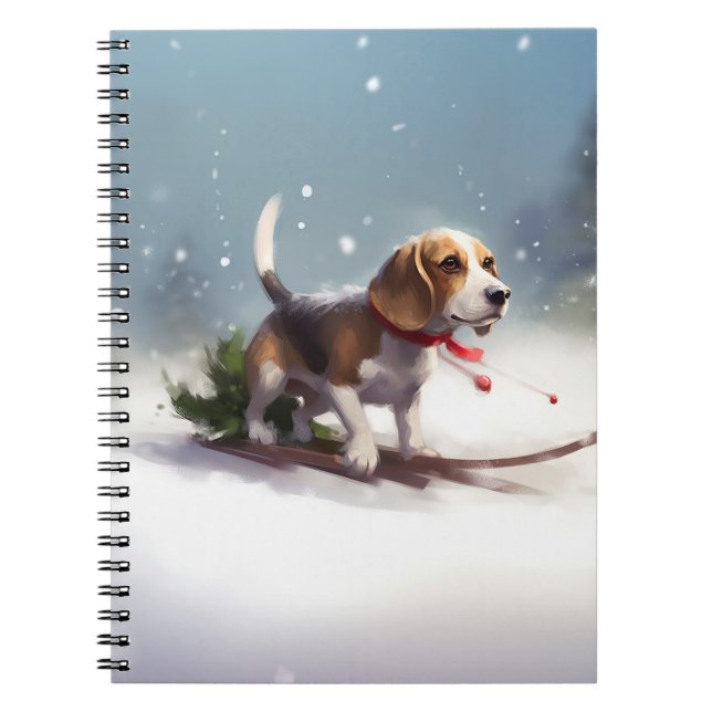 Beagle-julvintern snö anteckningsbok (Framsidan)