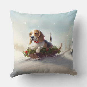 Beagle-julvintern snö kudde