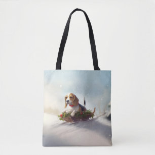 Beagle-julvintern snö tygkasse