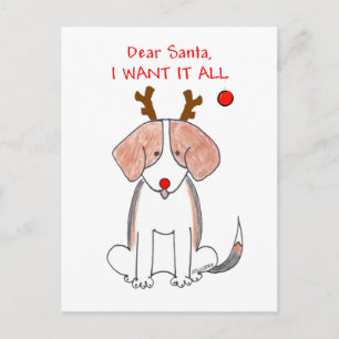 Beagle kära Santa Helg Vykort