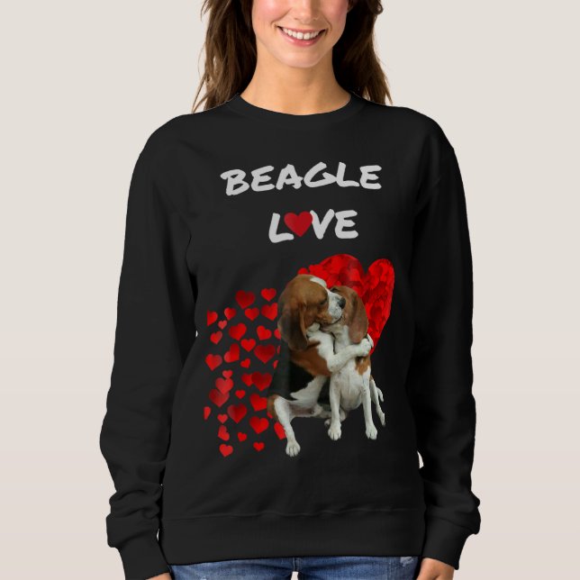 Beagle Kärlek Cute Couple T Shirt (Framsida)