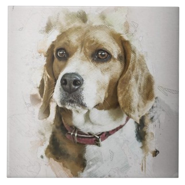 BEAGLE KÄRLEK, familjepet, Rädding Hund, Best Frie Kakelplatta (Framsidan)