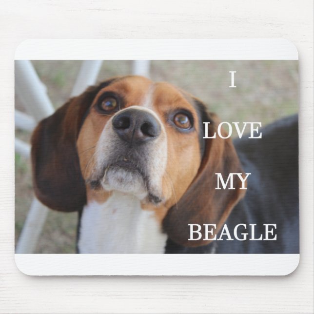 beagle kärlek w pic black white musmatta (Framsidan)