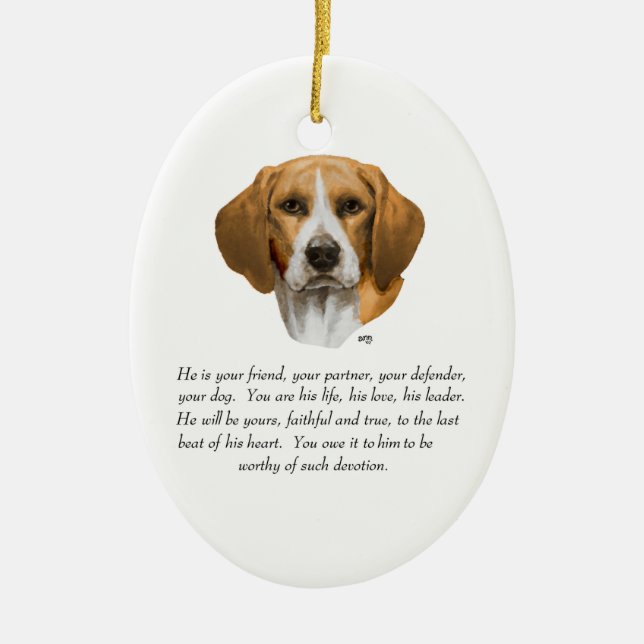 Beagle-keep souvenir HANE Julgransprydnad Keramik (Framsidan)