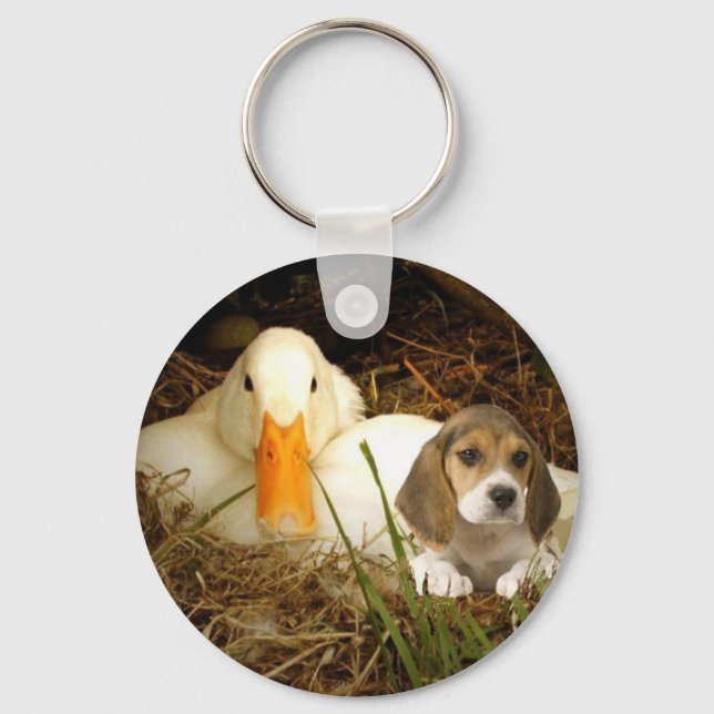 Beagle Keychain med Anka Nyckelring (Framsida)