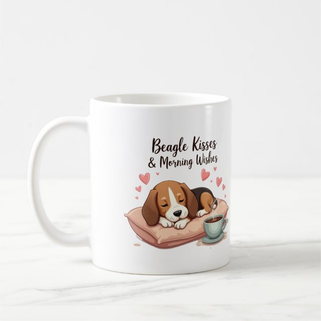 Beagle Kisses & Morning Wishes Kaffemugg (Vänster)