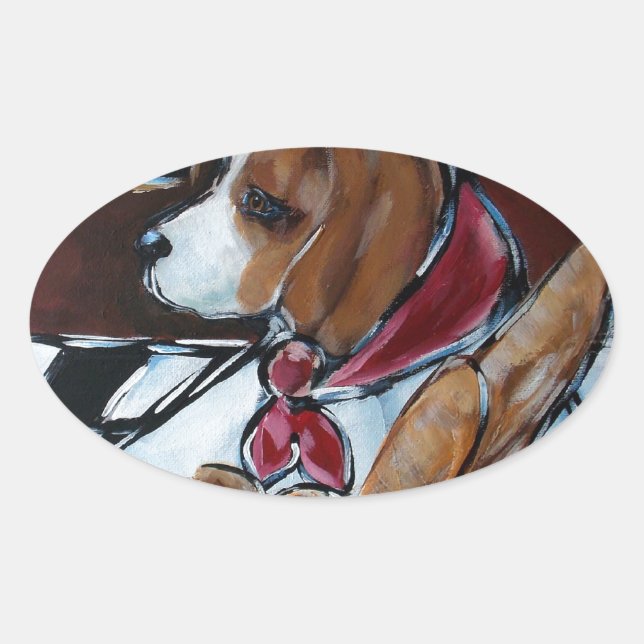 BEAGLE KOCK OVALT KLISTERMÄRKE (Framsida)