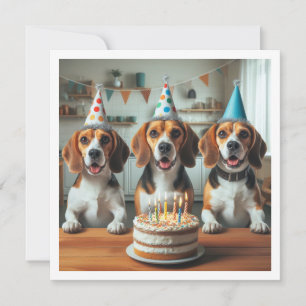 Beagle-kort, Beagle-födelsedag, Beagle Inbjudningar